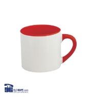 تصویر  فنجان سرامیکی دسته و داخل رنگی