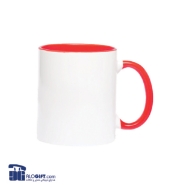 تصویر  ماگ  سرامیکی سفید داخل رنگی 