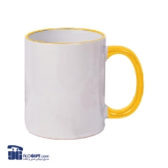 تصویر  ماگ سرامیکی دسته و داخل رنگی 