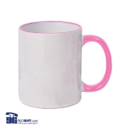 تصویر  ماگ سرامیکی دسته و داخل رنگی 