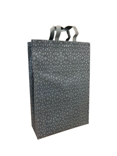 تصویر  ساک دستی تبلیغاتی پارچه ای عمودی 10×40×30 سانتی متر باکس بگ طرح مشبک