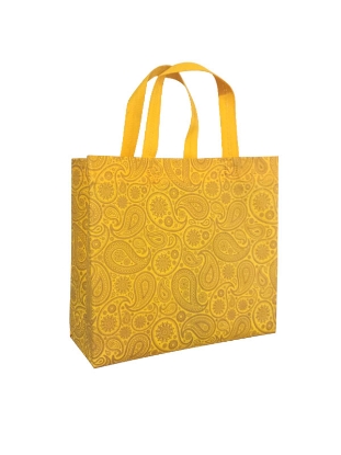 تصویر  ساک دستی تبلیغاتی پارچه ای مربعی ۱۰×۲۷×۳۰ سانتی متر باکس بگ طرح بته جقه