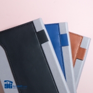 تصویر  سالنامه اروپايي روزانه ته دوخت  جلد ترمو دو تکه هرمز/جای خودکار 