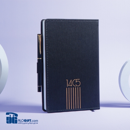 تصویر  سالنامه اروپايي روزانه جلد چرم مدل هيرو