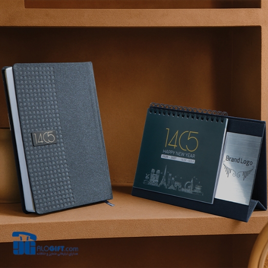 تصویر  ست تقويم و سالنامه اروپايي كلاسيك روزانه جلدگاينگور+جعبه