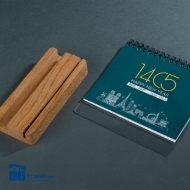 تصویر  ست روميزي چوبي +پلكسي تقويم روميزي مدل ترنج