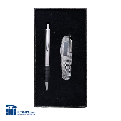 تصویر  ست دوتایی مدیریتی ابزار 11کاره عاج دار - خودکار پرزیدنت (طوسی)