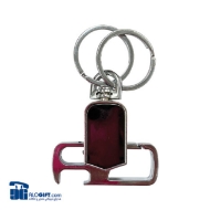 تصویر  جاکلیدی فلزی تاشو براق مدل دو حلقه 