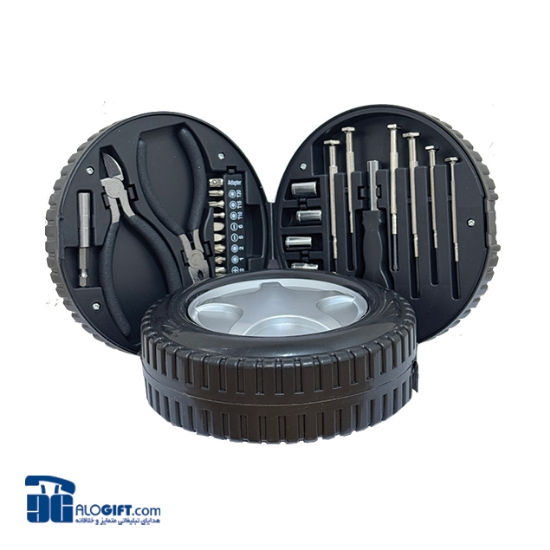 تصویر  جعبه ابزار 24 تکه  مدل تایر قطر 16cm