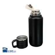 تصویر  فلاکس استیل 800میلی لیتر بند دار +لیوان دسته دار 