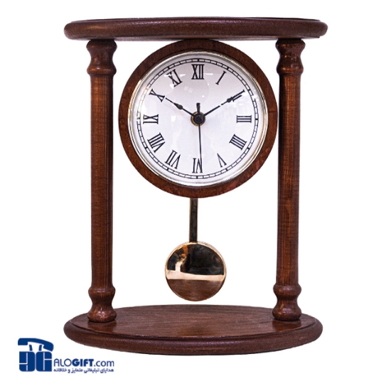 تصویر  ساعت رومیزی چوبی مدیریتی